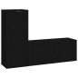 vidaXL 2-tlg. TV-Schrank-Set Schwarz Holzwerkstoff vidaXL 2-tlg. TV-Schrank-Set Schwarz Holzwerkstoff