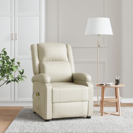 vidaXL Massagesessel Cremeweiß Kunstleder