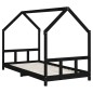Kinderbett Schwarz 90x190 cm Massivholz Kiefer Kinderbett Schwarz 90x190 cm Massivholz Kiefer