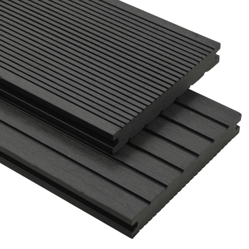vidaXL WPC Massive Terrassendielen mit Zubehör 10 m² 4 m Schwarz vidaXL WPC Massive Terrassendielen mit Zubehör 10 m² 4 m Schwarz