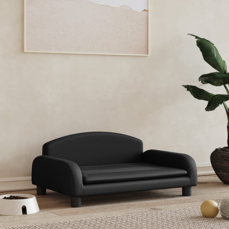 vidaXL Hundebett Schwarz 70x45x30 cm Kunstleder vidaXL Hundebett Schwarz 70x45x30 cm Kunstleder