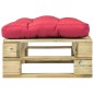 vidaXL Outdoor-Ottomane Paletten mit Kissen in Rot Holz Grün vidaXL Outdoor-Ottomane Paletten mit Kissen in Rot Holz Grün