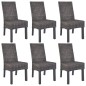 vidaXL Esszimmerstühle 6 Stk. Braun Kubu Rattan und Mangoholz vidaXL Esszimmerstühle 6 Stk. Braun Kubu Rattan und Mangoholz