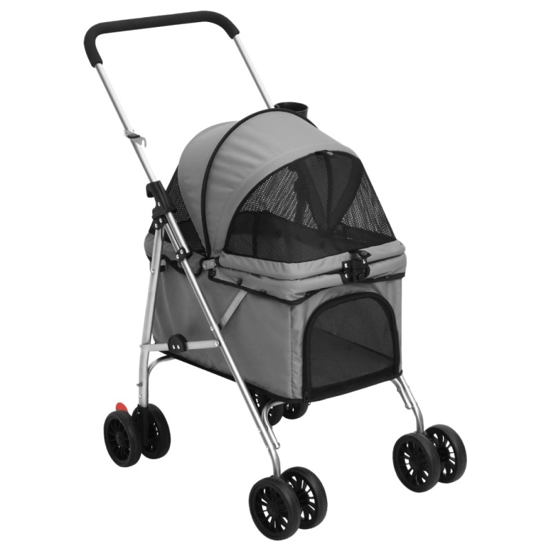 vidaXL Hundewagen Faltbar Grau 76x50x100 cm Oxford-Gewebe vidaXL Hundewagen Faltbar Grau 76x50x100 cm Oxford-Gewebe