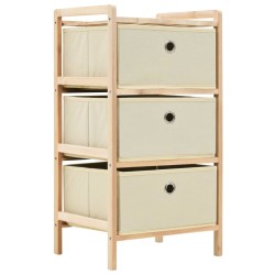 vidaXL Aufbewahrungsregale mit 3 Stoffkörben 2 Stk. Beige Zedernholz 