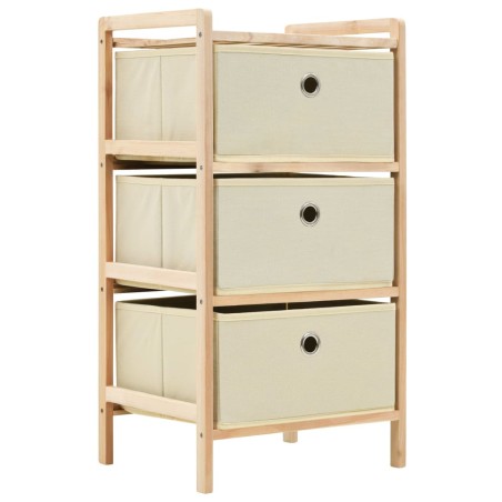 vidaXL Aufbewahrungsregale mit 3 Stoffkörben 2 Stk. Beige Zedernholz 