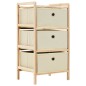 vidaXL Aufbewahrungsregale mit 3 Stoffkörben 2 Stk. Beige Zedernholz vidaXL Aufbewahrungsregale mit 3 Stoffkörben 2 Stk. Beige Zedernholz