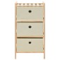 vidaXL Aufbewahrungsregale mit 3 Stoffkörben 2 Stk. Beige Zedernholz vidaXL Aufbewahrungsregale mit 3 Stoffkörben 2 Stk. Beige Zedernholz