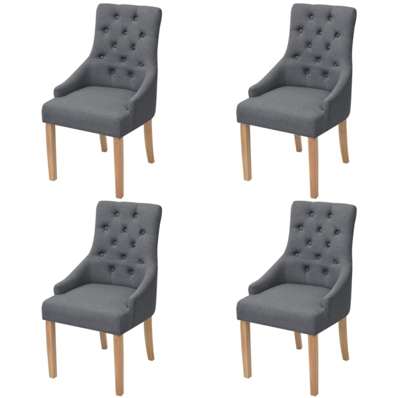 vidaXL Esszimmerstühle 4 Stk. Dunkelgrau Stoff vidaXL Esszimmerstühle 4 Stk. Dunkelgrau Stoff