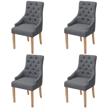 vidaXL Esszimmerstühle 4 Stk. Dunkelgrau Stoff 