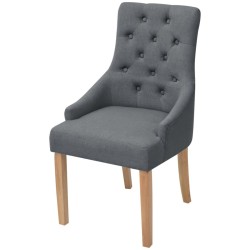 vidaXL Esszimmerstühle 4 Stk. Dunkelgrau Stoff 