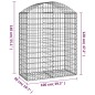 vidaXL Gabione mit Hochbogen 100x50x120/140 cm Verzinktes Eisen vidaXL Gabione mit Hochbogen 100x50x120/140 cm Verzinktes Eisen
