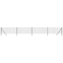 vidaXL Maschendrahtzaun Anthrazit 1x10 m Verzinkter Stahl