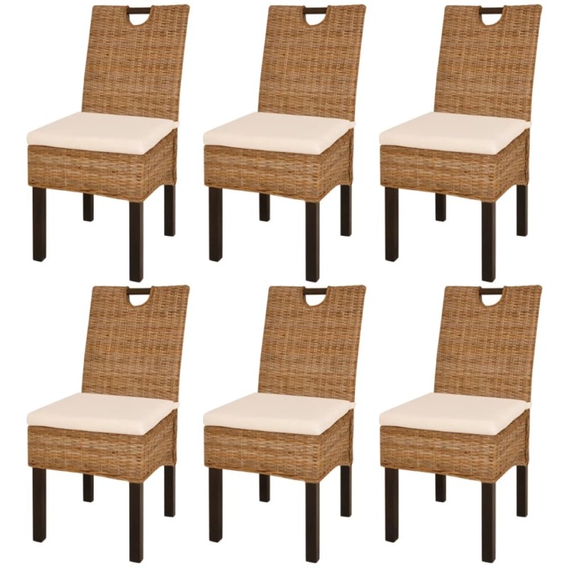 vidaXL Esszimmerstühle 6 Stk. Kubu-Rattan Mangoholz vidaXL Esszimmerstühle 6 Stk. Kubu-Rattan Mangoholz