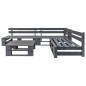 vidaXL 4-tlg. Outdoor-Lounge-Set Paletten mit Kissen in Grau Holz vidaXL 4-tlg. Outdoor-Lounge-Set Paletten mit Kissen in Grau Holz