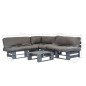 vidaXL 4-tlg. Outdoor-Lounge-Set Paletten mit Kissen in Grau Holz vidaXL 4-tlg. Outdoor-Lounge-Set Paletten mit Kissen in Grau Holz