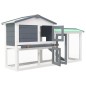 vidaXL Großer Kaninchenstall Grau und Weiß 145x45x84 cm Holz vidaXL Großer Kaninchenstall Grau und Weiß 145x45x84 cm Holz