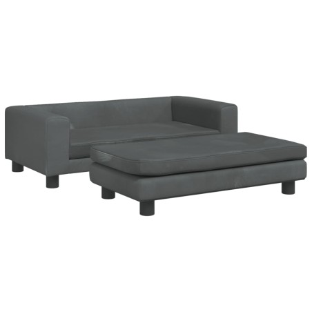 vidaXL Hundebett mit Verlängerung Dunkelgrau 100x50x30 cm Samt