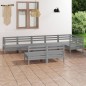 vidaXL 8-tlg. Garten-Lounge-Set Massivholz Kiefer Grau vidaXL 8-tlg. Garten-Lounge-Set Massivholz Kiefer Grau