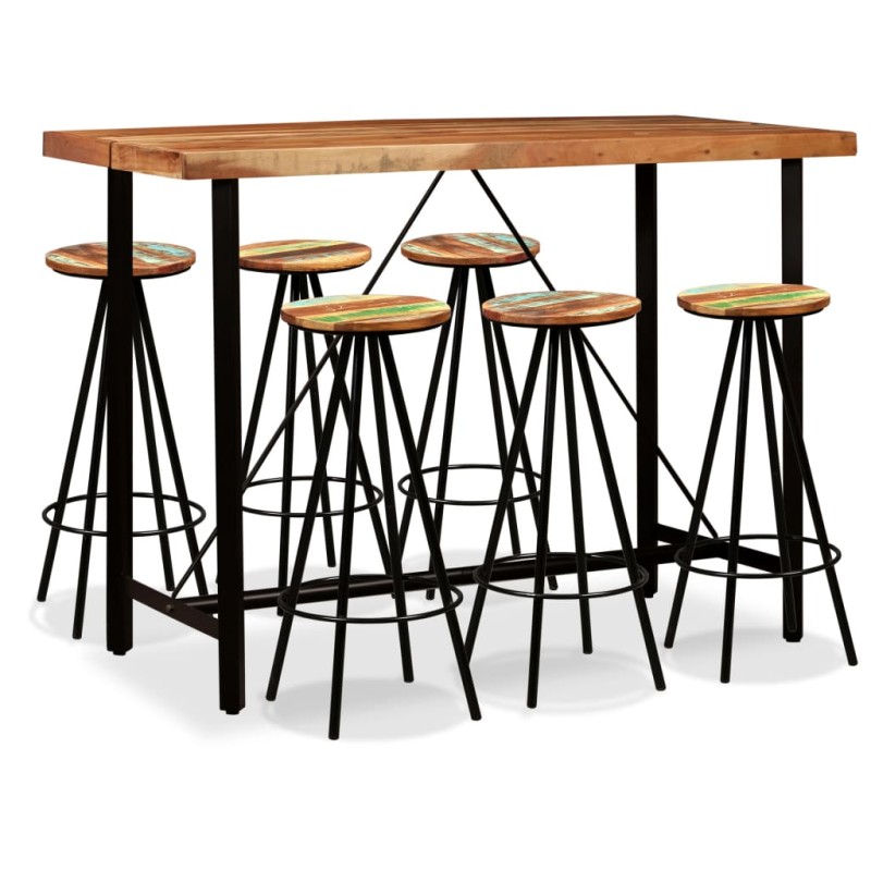 vidaXL 7-tlg. Bar-Set Massivholz Akazie und Altholz vidaXL 7-tlg. Bar-Set Massivholz Akazie und Altholz