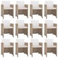 13-tlg. Garten-Essgruppe mit Auflagen Poly Rattan Beige 13-tlg. Garten-Essgruppe mit Auflagen Poly Rattan Beige