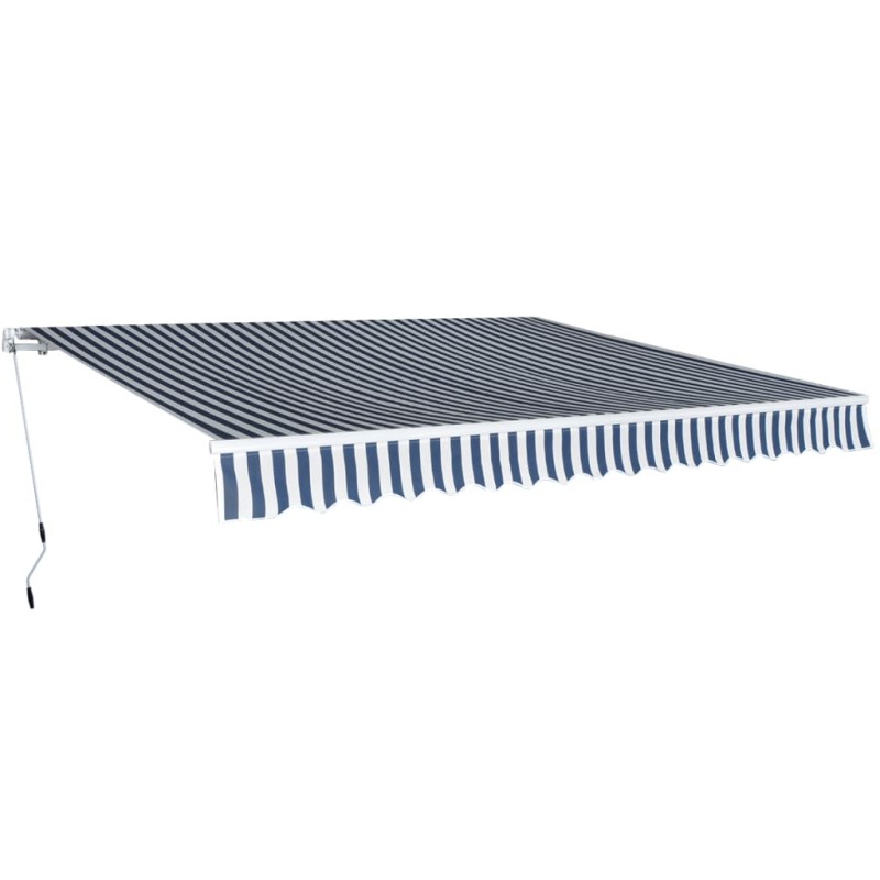 vidaXL Gelenkarmmarkise 400 cm Blau/Weiß vidaXL Gelenkarmmarkise 400 cm Blau/Weiß