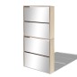vidaXL Schuhschrank mit 4 Fächern Spiegel Eiche 63×17×134 cm vidaXL Schuhschrank mit 4 Fächern Spiegel Eiche 63×17×134 cm