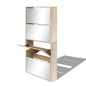 vidaXL Schuhschrank mit 4 Fächern Spiegel Eiche 63×17×134 cm vidaXL Schuhschrank mit 4 Fächern Spiegel Eiche 63×17×134 cm