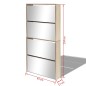 vidaXL Schuhschrank mit 4 Fächern Spiegel Eiche 63×17×134 cm vidaXL Schuhschrank mit 4 Fächern Spiegel Eiche 63×17×134 cm
