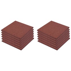 vidaXL Fallschutzfliesen 12 Stk. Gummi 50 x 50 x 3 cm Rot