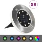 vidaXL Solar-Bodenleuchten 8 Stk. LED RGB-Lichtfarbe vidaXL Solar-Bodenleuchten 8 Stk. LED RGB-Lichtfarbe