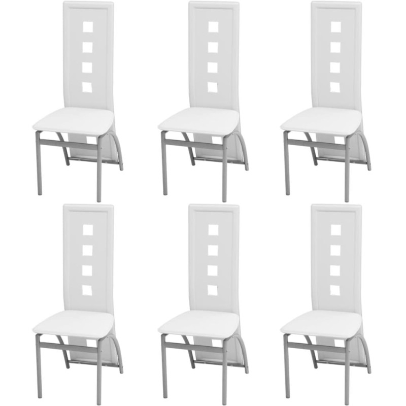 vidaXL Esszimmerstühle 6 Stk. Kunstleder Weiß vidaXL Esszimmerstühle 6 Stk. Kunstleder Weiß