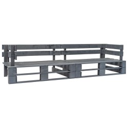 vidaXL Garten-Palettensofa 2-Sitzer Grau Holz