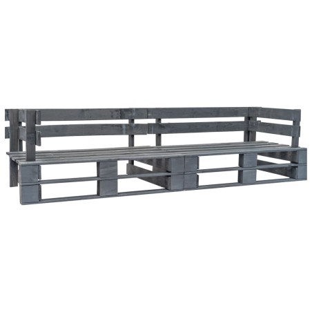 vidaXL Garten-Palettensofa 2-Sitzer Grau Holz