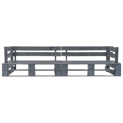 vidaXL Garten-Palettensofa 2-Sitzer Grau Holz