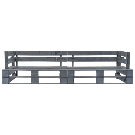 vidaXL Garten-Palettensofa 2-Sitzer Grau Holz