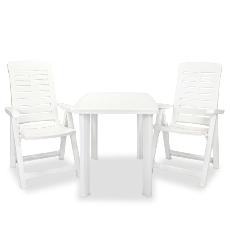 vidaXL 3-tlg. Bistro-Set Kunststoff Weiß vidaXL 3-tlg. Bistro-Set Kunststoff Weiß