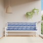 vidaXL Gartenbank-Auflagen 2 Stk. Blau&Weiß Gestreift 200x50x7cm Stoff vidaXL Gartenbank-Auflagen 2 Stk. Blau&Weiß Gestreift 200x50x7cm Stoff