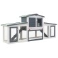 vidaXL Großer Kaninchenstall Grau und Weiß 204x45x85 cm Holz vidaXL Großer Kaninchenstall Grau und Weiß 204x45x85 cm Holz