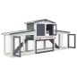 vidaXL Großer Kaninchenstall Grau und Weiß 204x45x85 cm Holz vidaXL Großer Kaninchenstall Grau und Weiß 204x45x85 cm Holz