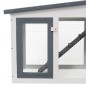 vidaXL Großer Kaninchenstall Grau und Weiß 204x45x85 cm Holz vidaXL Großer Kaninchenstall Grau und Weiß 204x45x85 cm Holz