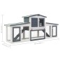 vidaXL Großer Kaninchenstall Grau und Weiß 204x45x85 cm Holz vidaXL Großer Kaninchenstall Grau und Weiß 204x45x85 cm Holz