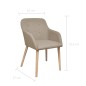 vidaXL Esszimmerstühle 6 Stk. Beige Stoff und Massivholz Eiche vidaXL Esszimmerstühle 6 Stk. Beige Stoff und Massivholz Eiche