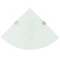 vidaXL Eckregal mit verchromten Halterungen Glas Weiß 35 x 35 cm vidaXL Eckregal mit verchromten Halterungen Glas Weiß 35 x 35 cm