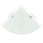 vidaXL Eckregal mit verchromten Halterungen Glas Weiß 35 x 35 cm vidaXL Eckregal mit verchromten Halterungen Glas Weiß 35 x 35 cm