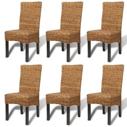 vidaXL Esszimmerstühle 6 Stk. Abaca und Mango Massivholz