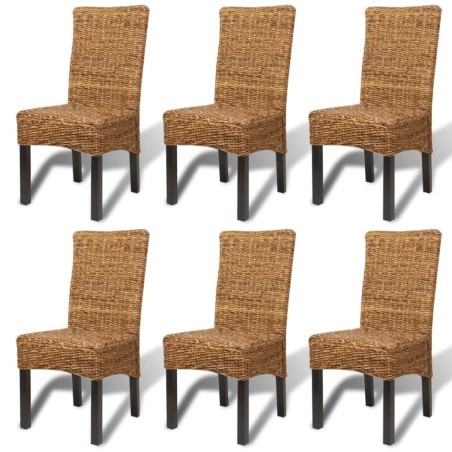 vidaXL Esszimmerstühle 6 Stk. Abaca und Mango Massivholz