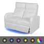vidaXL 2-tlg. LED Relaxsessel-Set 2+3 Sitzer Kunstleder Weiß vidaXL 2-tlg. LED Relaxsessel-Set 2+3 Sitzer Kunstleder Weiß