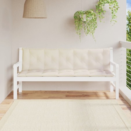 vidaXL Gartenbank-Auflagen 2 Stk. Cremeweiß 180x50x7 cm Oxford-Gewebe