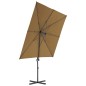 vidaXL Sonnenschirm mit Schirmständer Taupe vidaXL Sonnenschirm mit Schirmständer Taupe